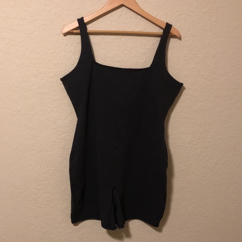 Skims Plus size 3x Women's charcoal gray/Black Seamless Tank Romper - - Thumbnail 4