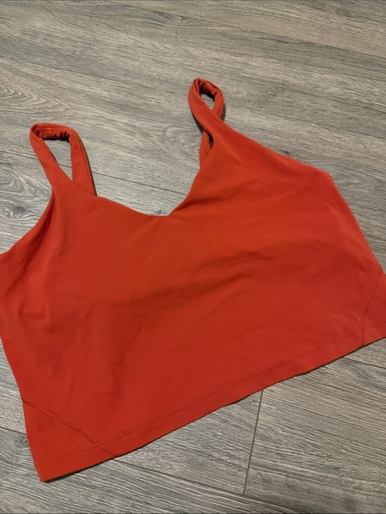 lululemon athletica Women's Orange Mesh-Trim Top - Thumbnail 4