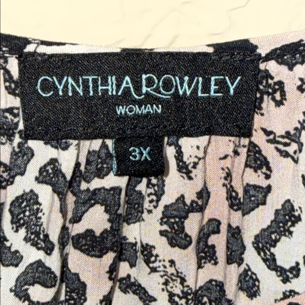 Cynthia Rowley Women’s Pink Leopard Print Blouse 3x