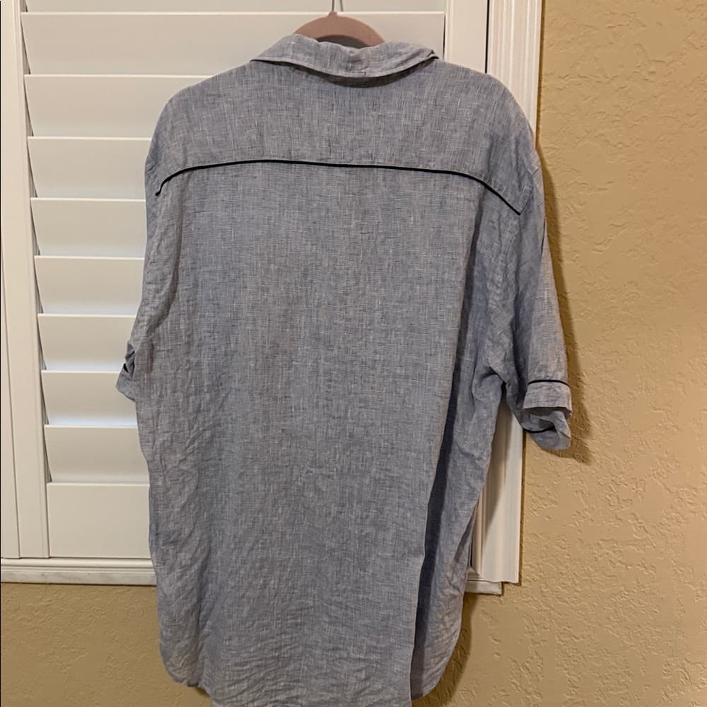 Armani Collezioni Sky Blue Button-Down Shirt - Thumbnail 3