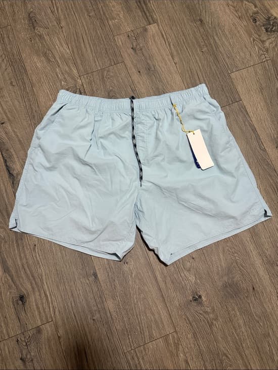 AFTCO Light Blue Men's Swim Shorts with Yellow Drawstring Tag - Thumbnail 6