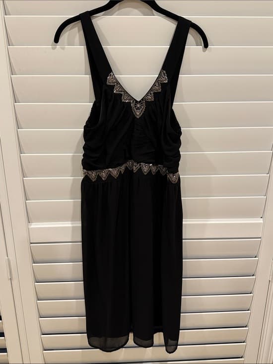torrid Black Midi Dress with Metallic Beaded Trim - Thumbnail 4