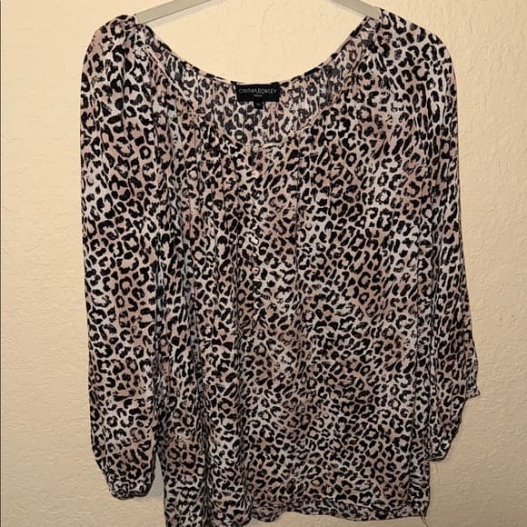 Cynthia Rowley Women’s Pink Leopard Print Blouse 3x - Thumbnail 4