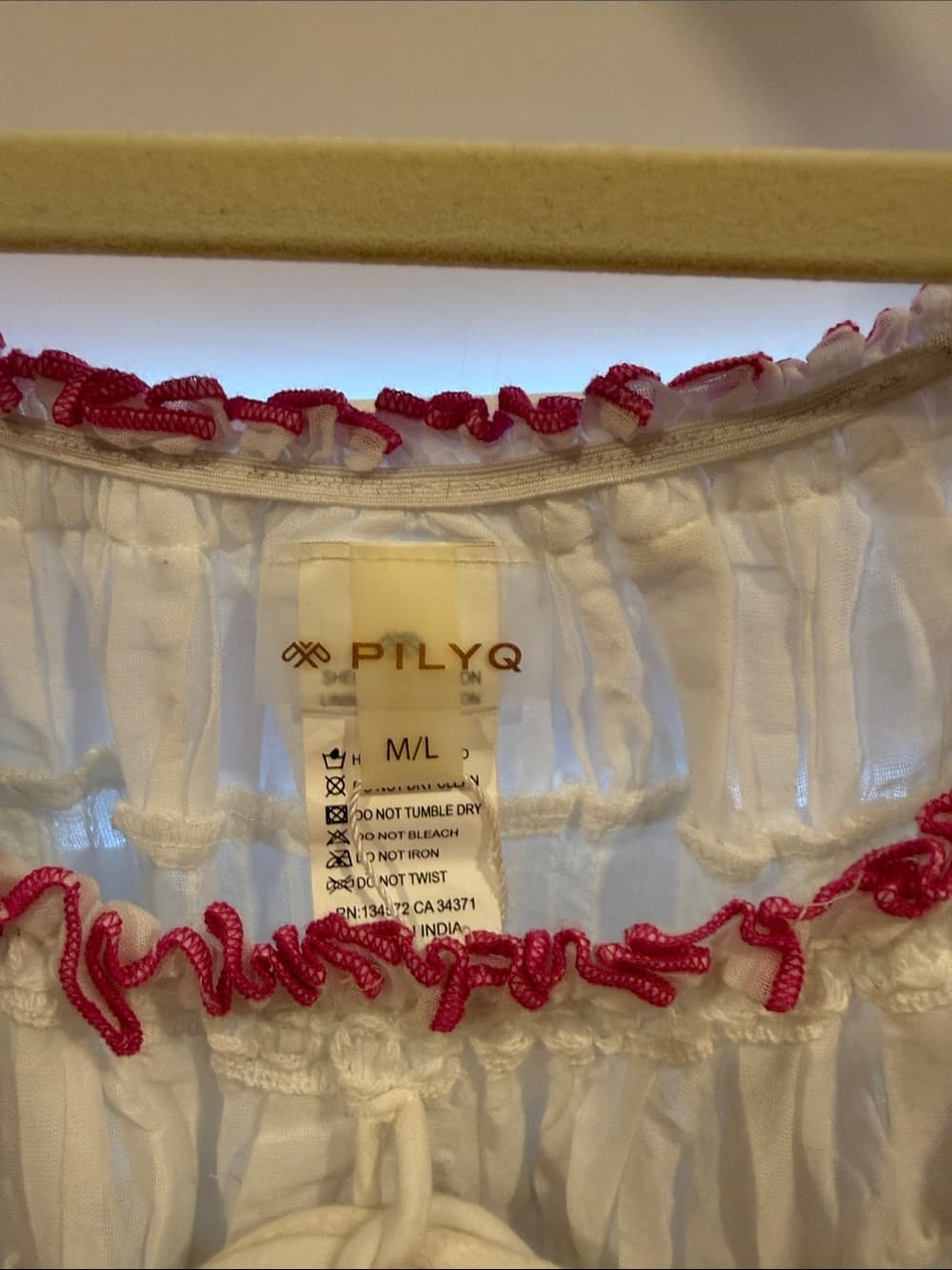 Pilyq Lana White with Pink and Yellow Floral Embroidery dress m/l - Thumbnail 2