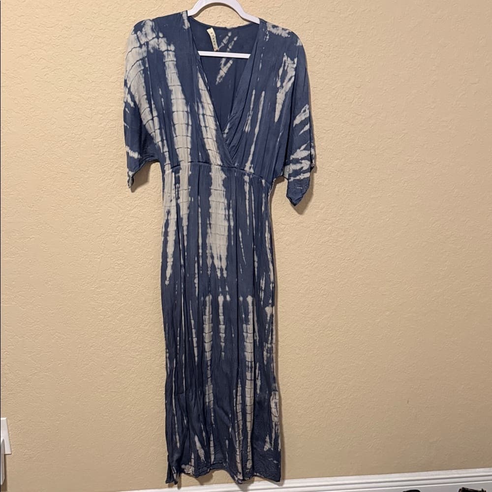 Stark X Chic Navy Tie-Dye Maxi Dress - Thumbnail 4