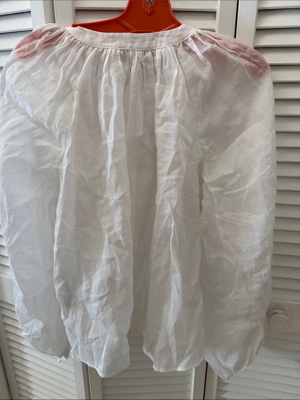 Banana Republic White Sheer Blouse 100% ramey new tag size small oversized - Thumbnail 4