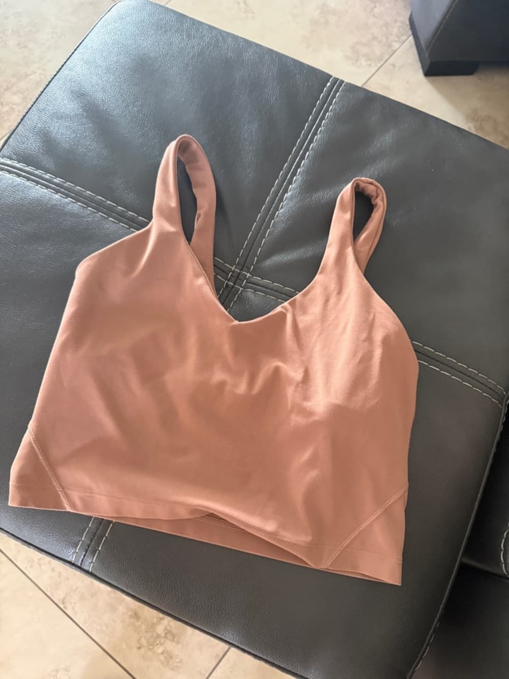 Lululemon Everyday V-Neck Sports Crop Tank Top in Clay size 6 - Thumbnail 3