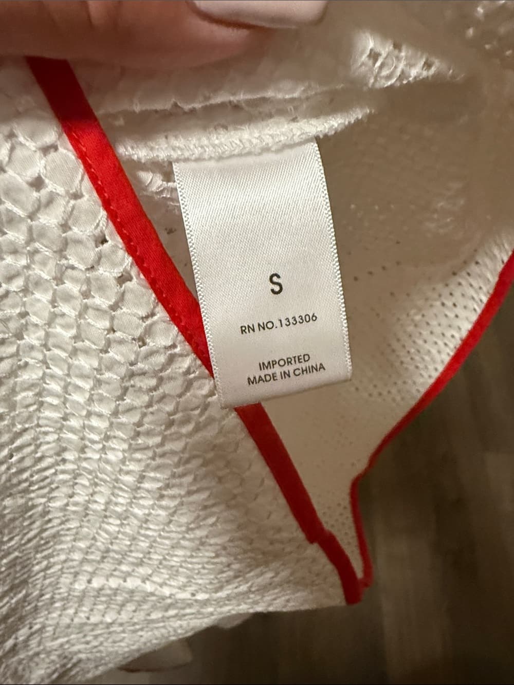 Marysia Swim White One-Shoulder Eyelet Dress with Red Trim - Thumbnail 2