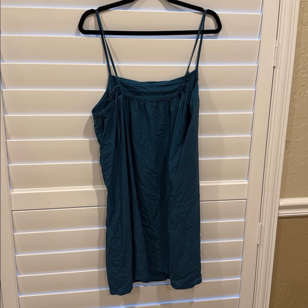 Vitamin A Teal Slip Dress with Spaghetti Straps coverup xl - Thumbnail 2