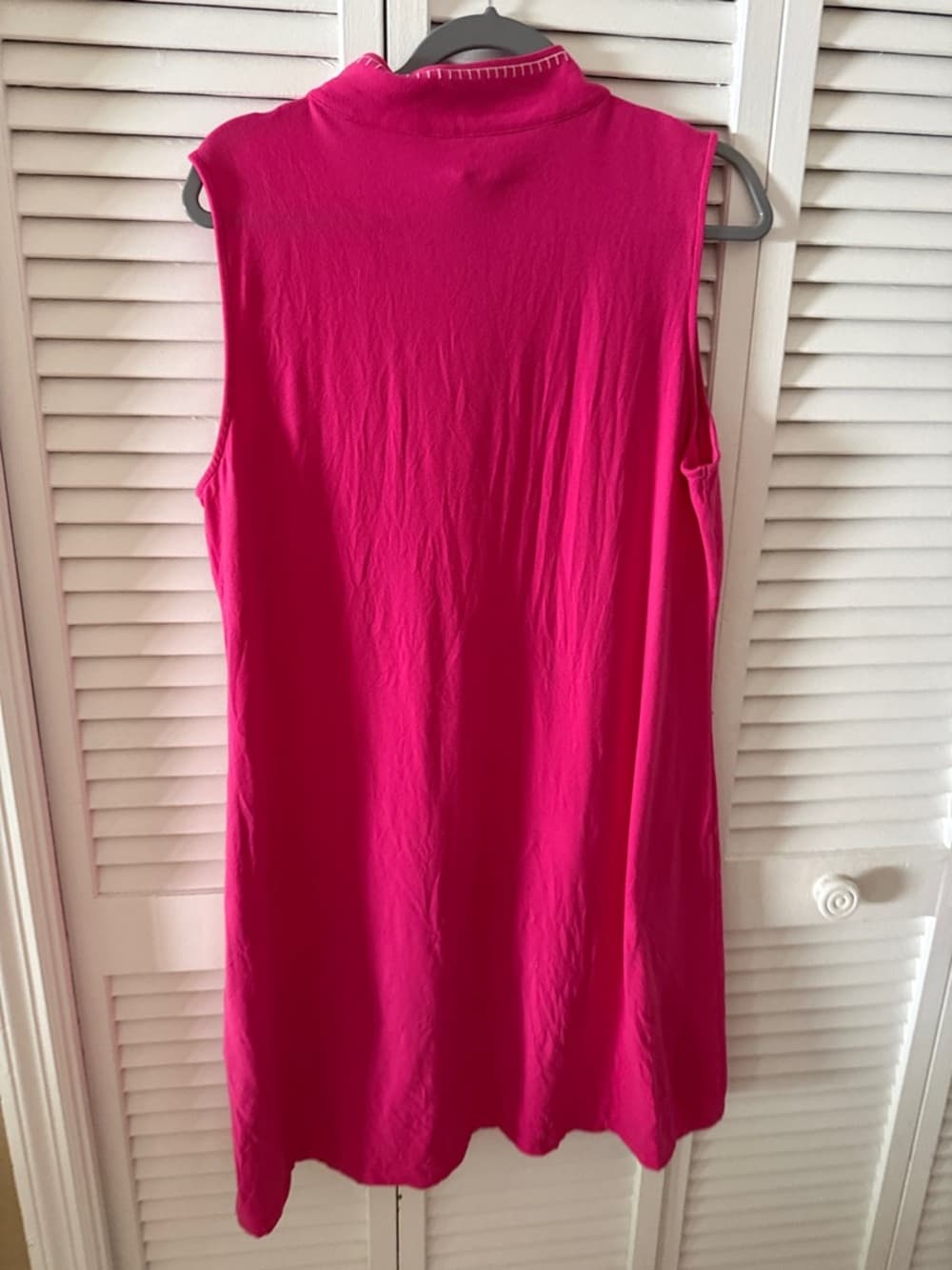 Spartina 449 Sleeveless Hot Pink Zip-Front Dress XL - Thumbnail 3