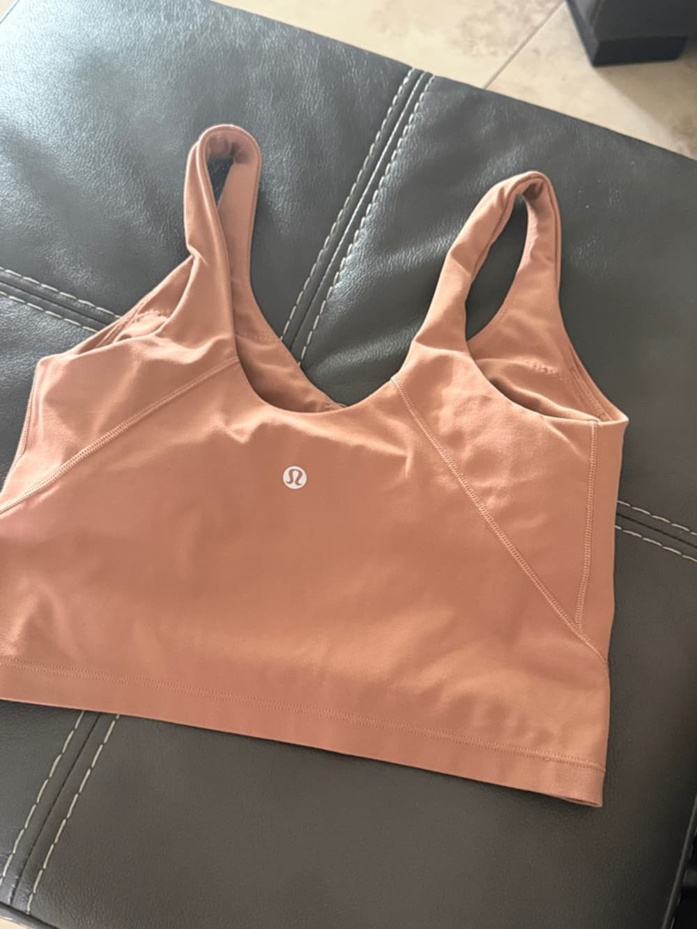 Lululemon Everyday V-Neck Sports Crop Tank Top in Clay size 6 - Thumbnail 2