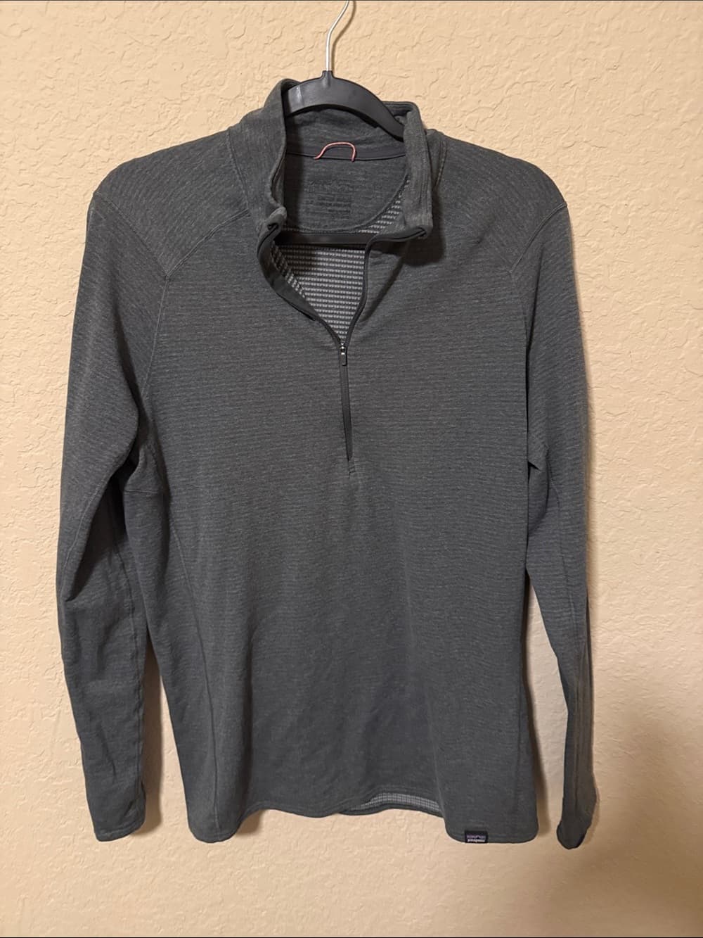 Patagonia Men's Charcoal Grey Quarter-Zip Performance Sweater - Thumbnail 5