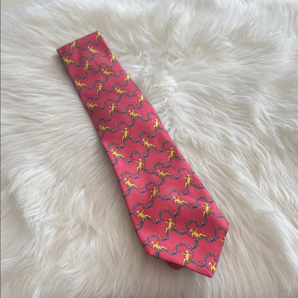 Burberrys Vintage Silk Patterned Red Men's Tie - Thumbnail 4