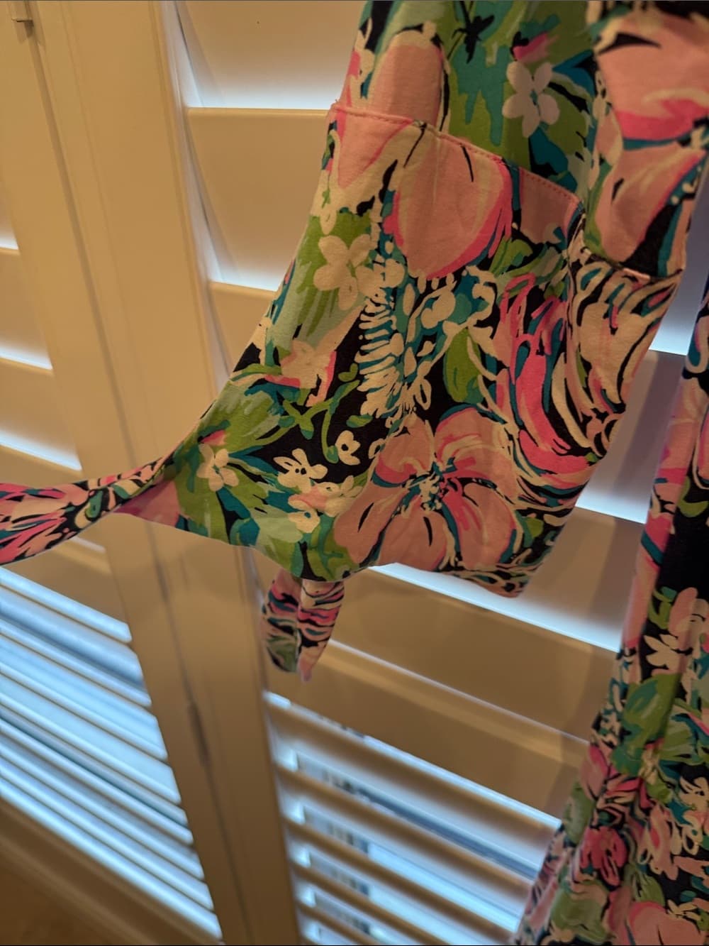 Lilly Pulitzer Floral Off-Shoulder Pink and Green Women’s Lana Skort Romper - Thumbnail 3