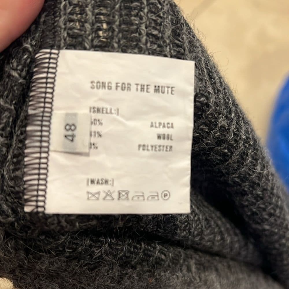 Song For The Mute Charcoal Knit Sweater luxury brand - Thumbnail 2