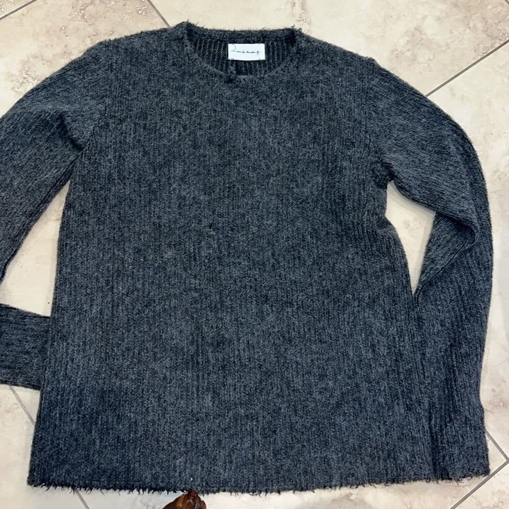 Song For The Mute Charcoal Knit Sweater luxury brand - Thumbnail 5