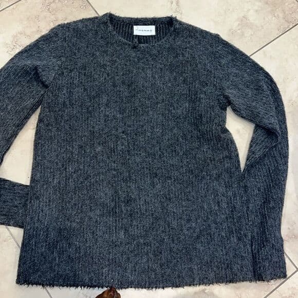 Song For The Mute Charcoal Knit Sweater luxury brand - Thumbnail 6