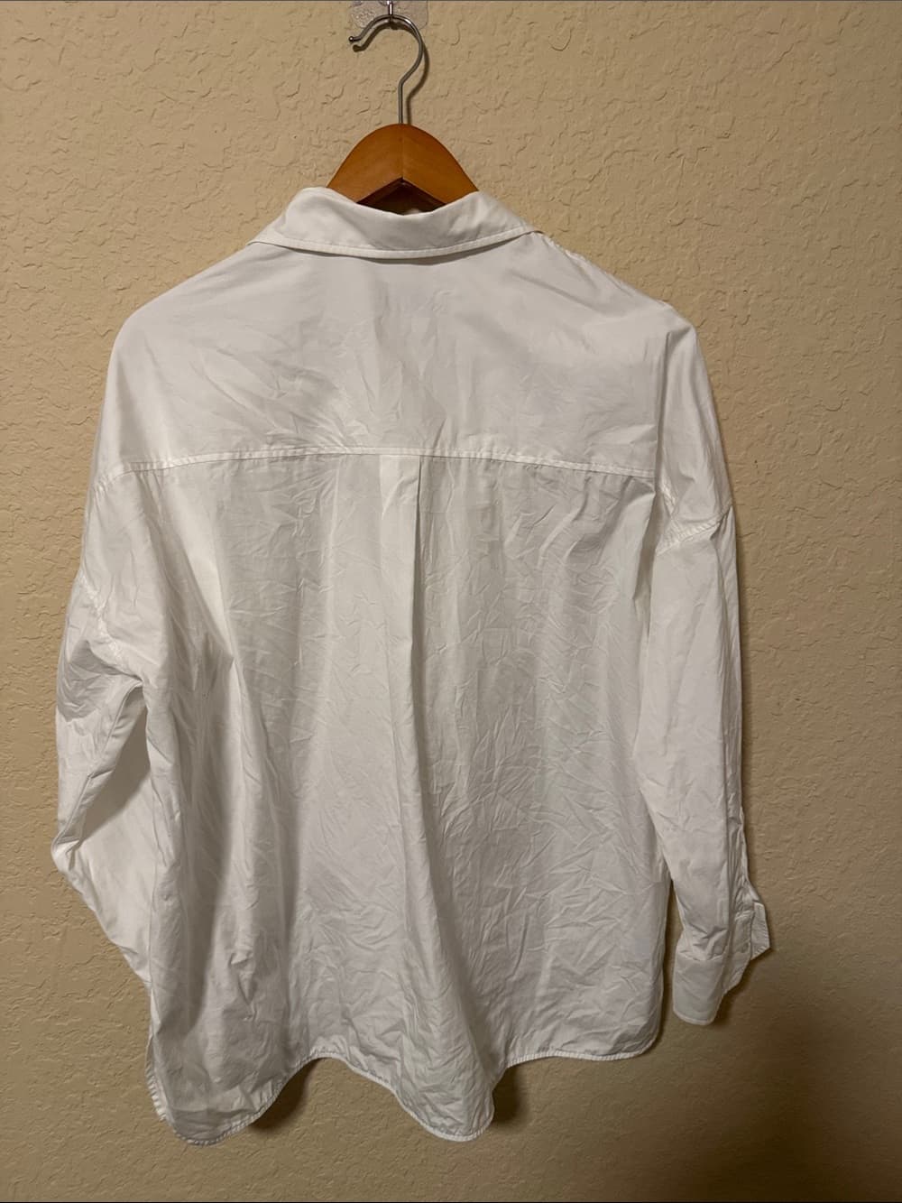 MaxMara White Embroidered Cotton Button-Down Shirt 26" pit to pit - Thumbnail 3