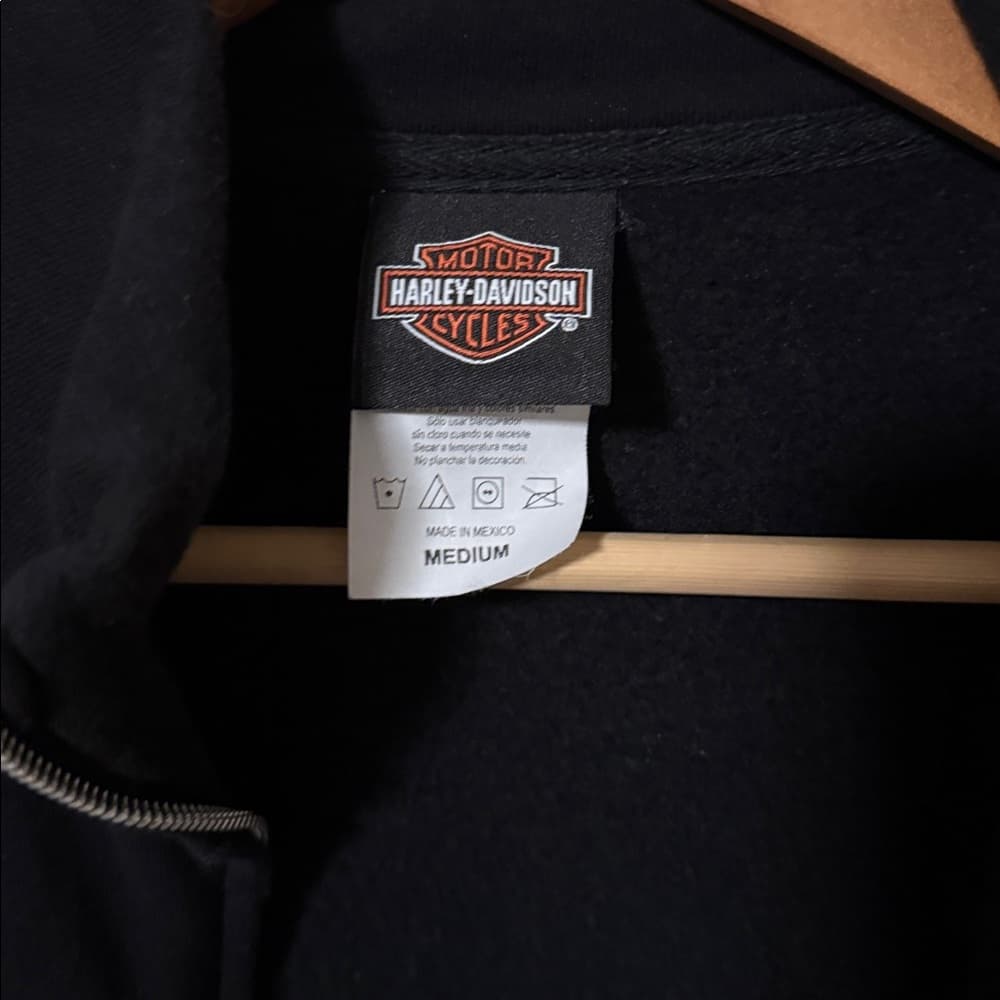 Harley-Davidson Cozumel Black Zip-Up Sweater with Graphic mens medium - Thumbnail 2