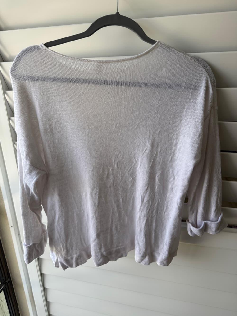 Eileen Fisher White Boatneck Lightweight Pullover - Thumbnail 4