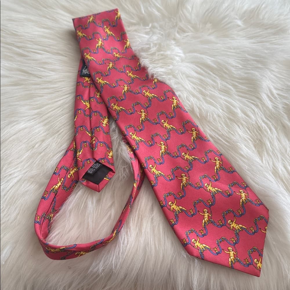 Burberrys Vintage Silk Patterned Red Men's Tie - Thumbnail 3