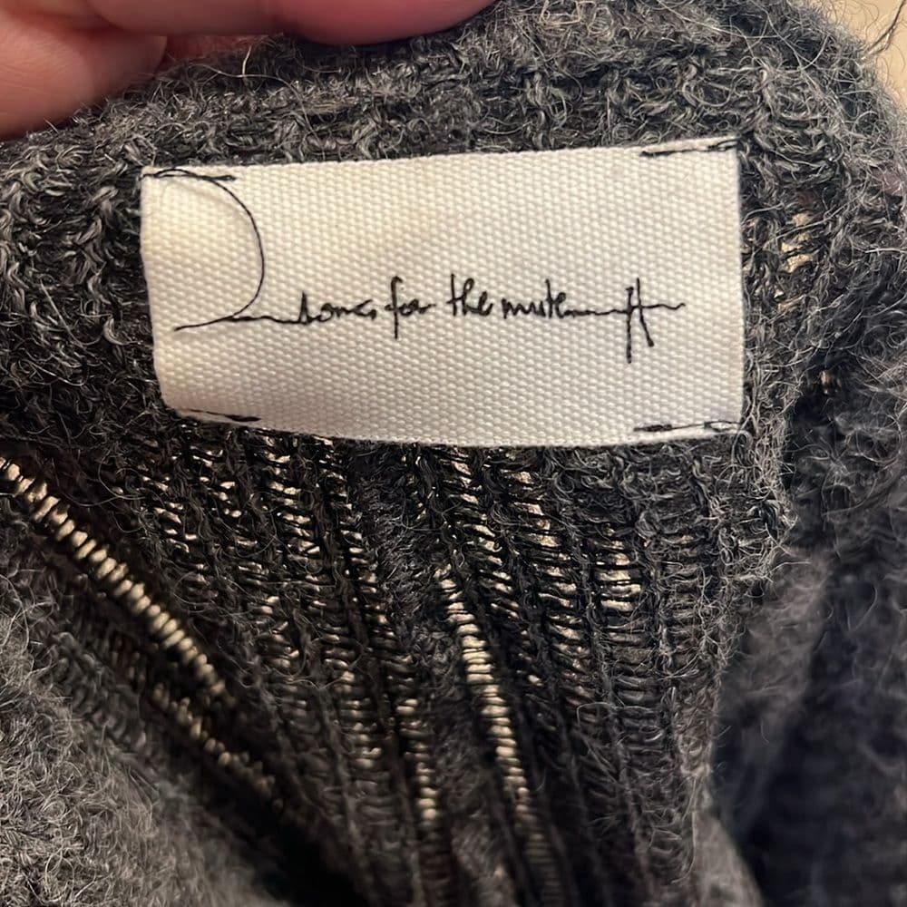 Song For The Mute Charcoal Knit Sweater luxury brand - Thumbnail 4