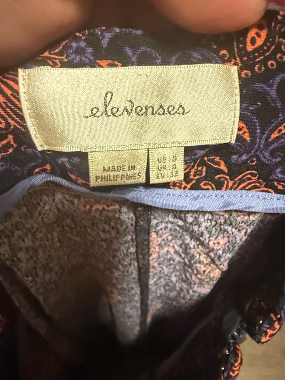 elevenses Navy and Orange Paisley Trousers - Thumbnail 2