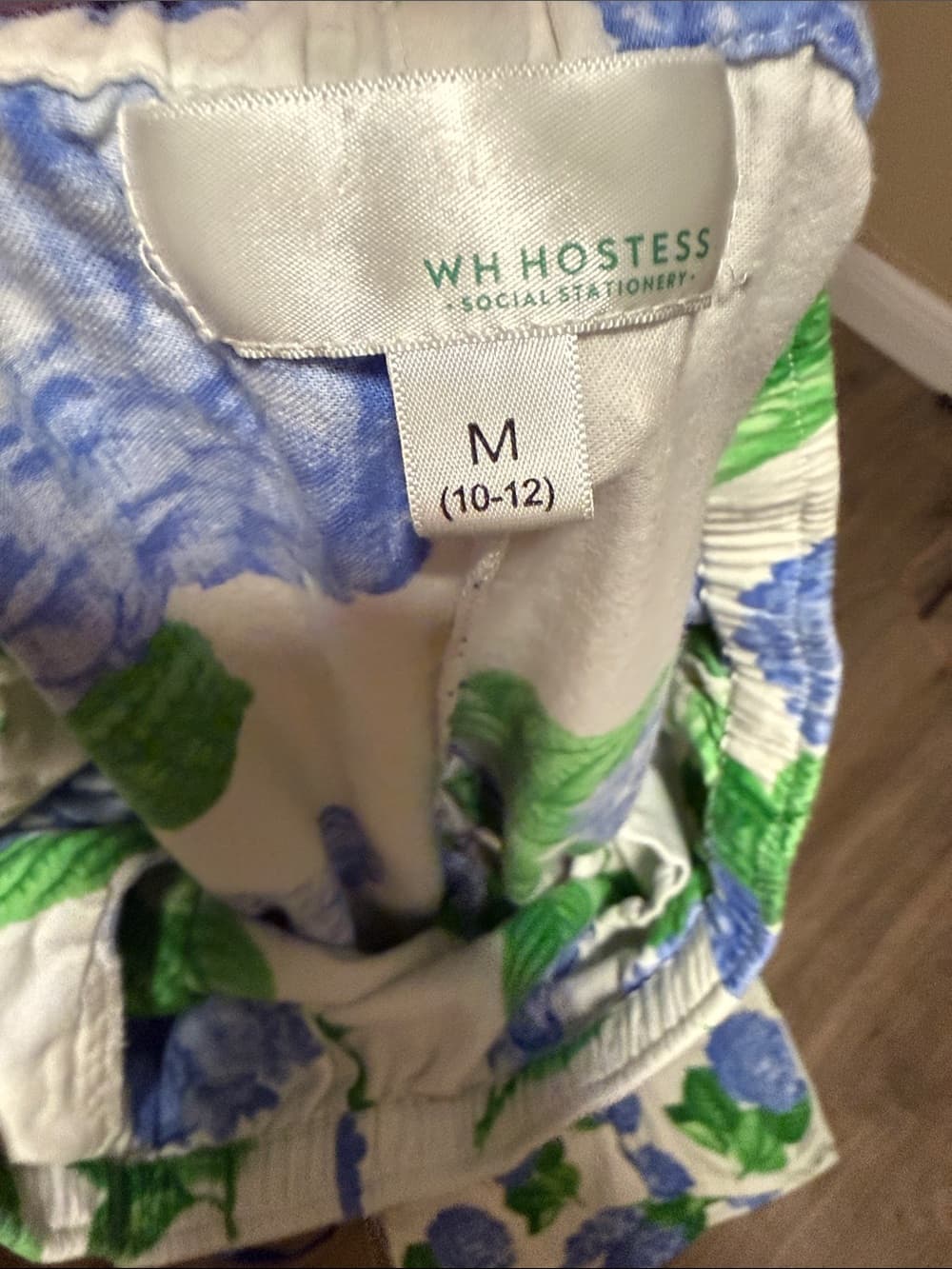 Floral Hydrangea Two-Piece Pajama Set - Blue & Green - Thumbnail 3