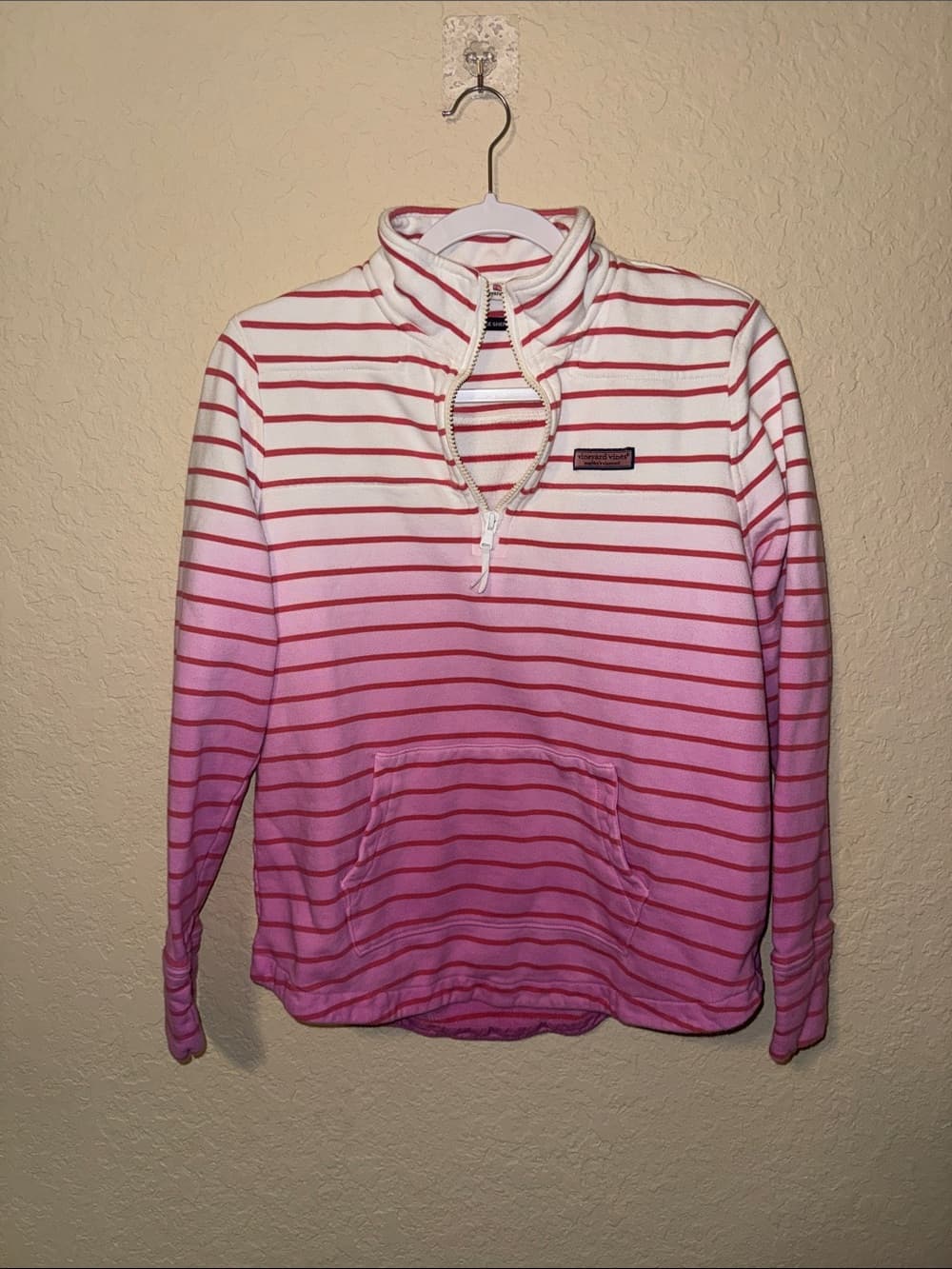 Vineyard Vines White and Coral Striped Shep Shirt small - Thumbnail 3