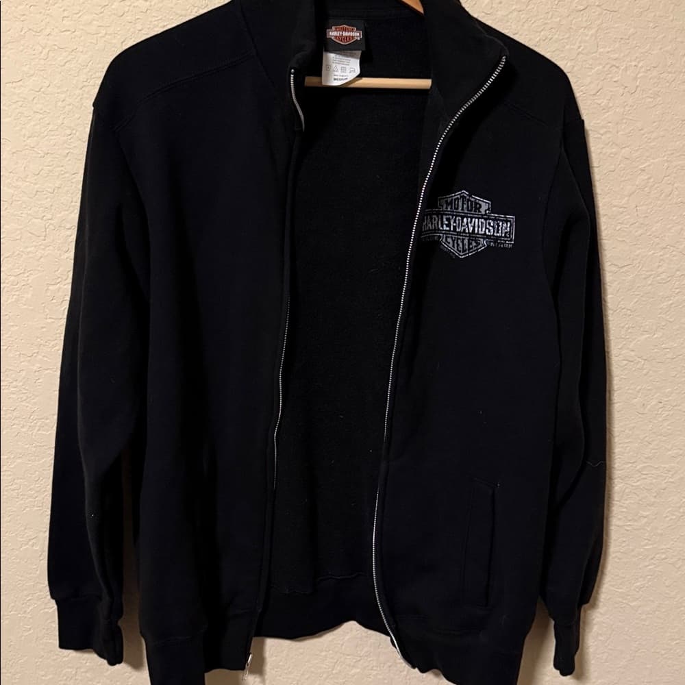 Harley-Davidson Cozumel Black Zip-Up Sweater with Graphic mens medium - Thumbnail 3