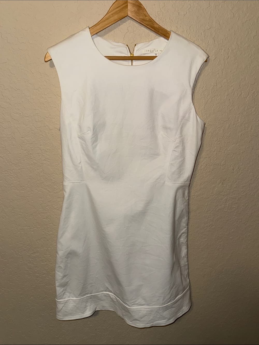 Veronica Beard Ivory Sleeveless Shift Dress size 12 - Thumbnail 3
