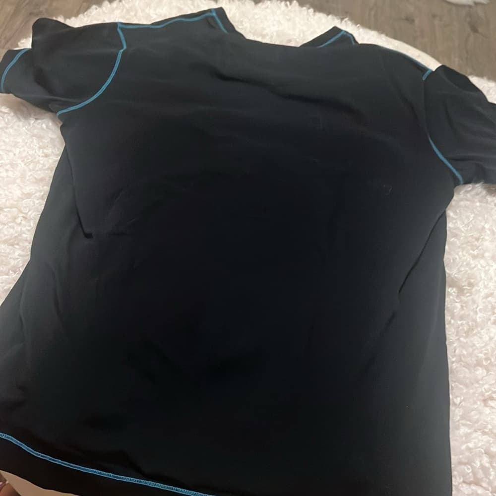 Robert Graham Black Short Sleeve Tee with Turquoise Stitching medium - Thumbnail 4