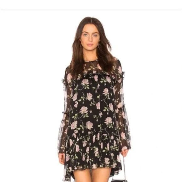 Ulla Johnson Dahlia Floral Sheer Black Dress size 4 - Thumbnail 9