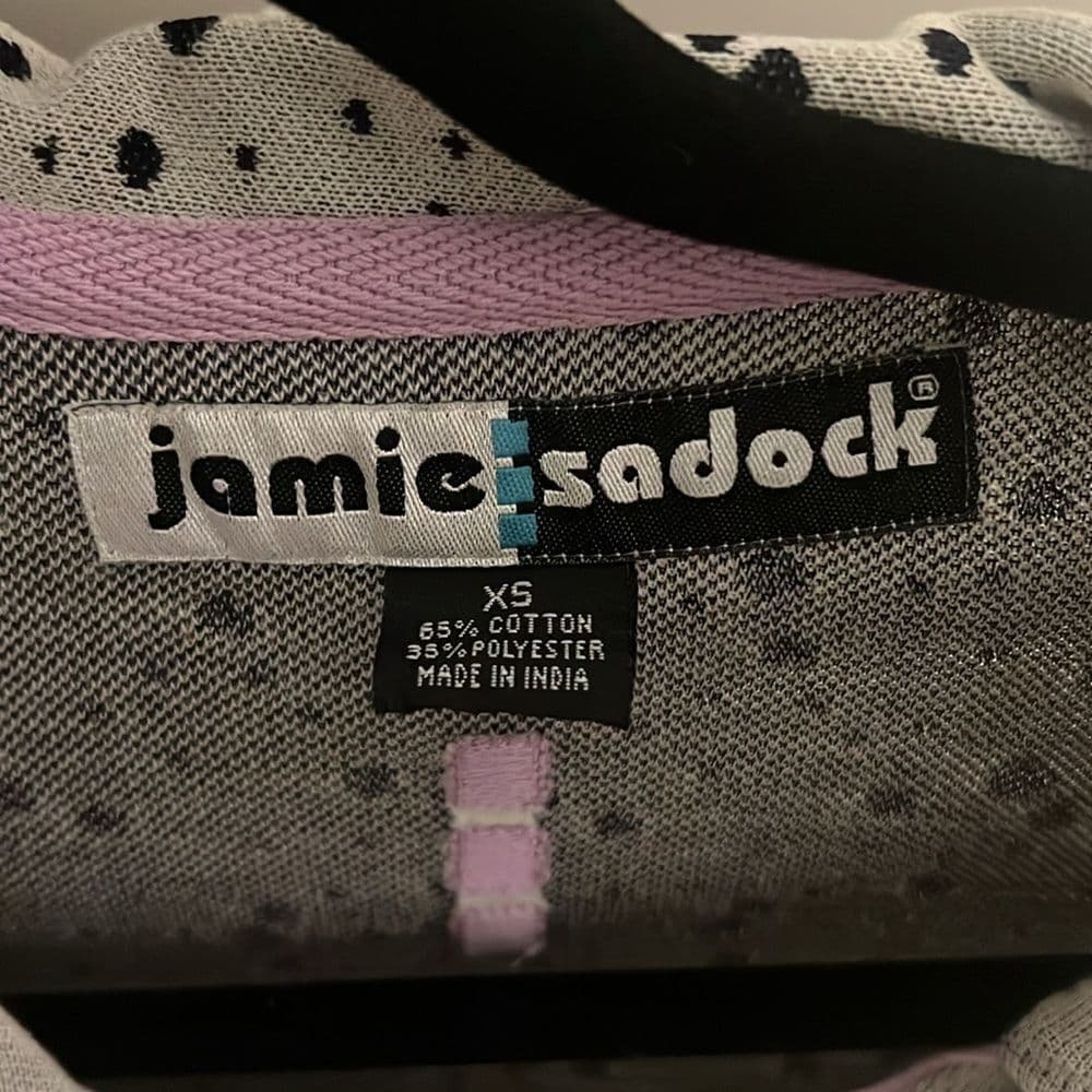 Jamie Sadock Gray Polka Dot Polo Golf Shirt xs - Thumbnail 2