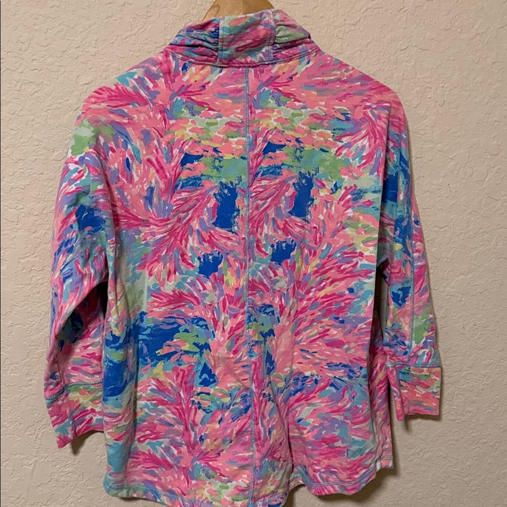 Lilly Pulitzer Colorful Floral Zip-Up Jacket - Pink Blue Green size small - Thumbnail 3