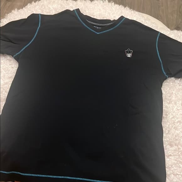 Robert Graham Black Short Sleeve Tee with Turquoise Stitching medium - Thumbnail 6
