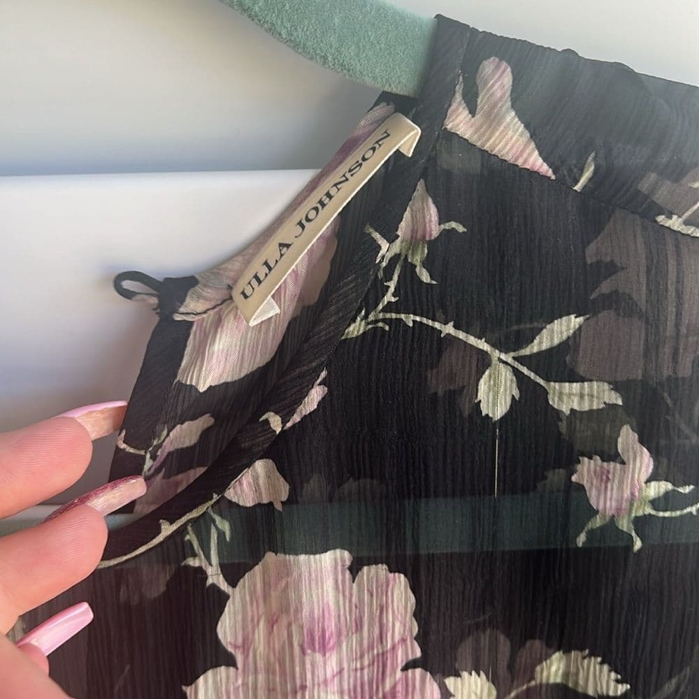 Ulla Johnson Dahlia Floral Sheer Black Dress size 4 - Thumbnail 2