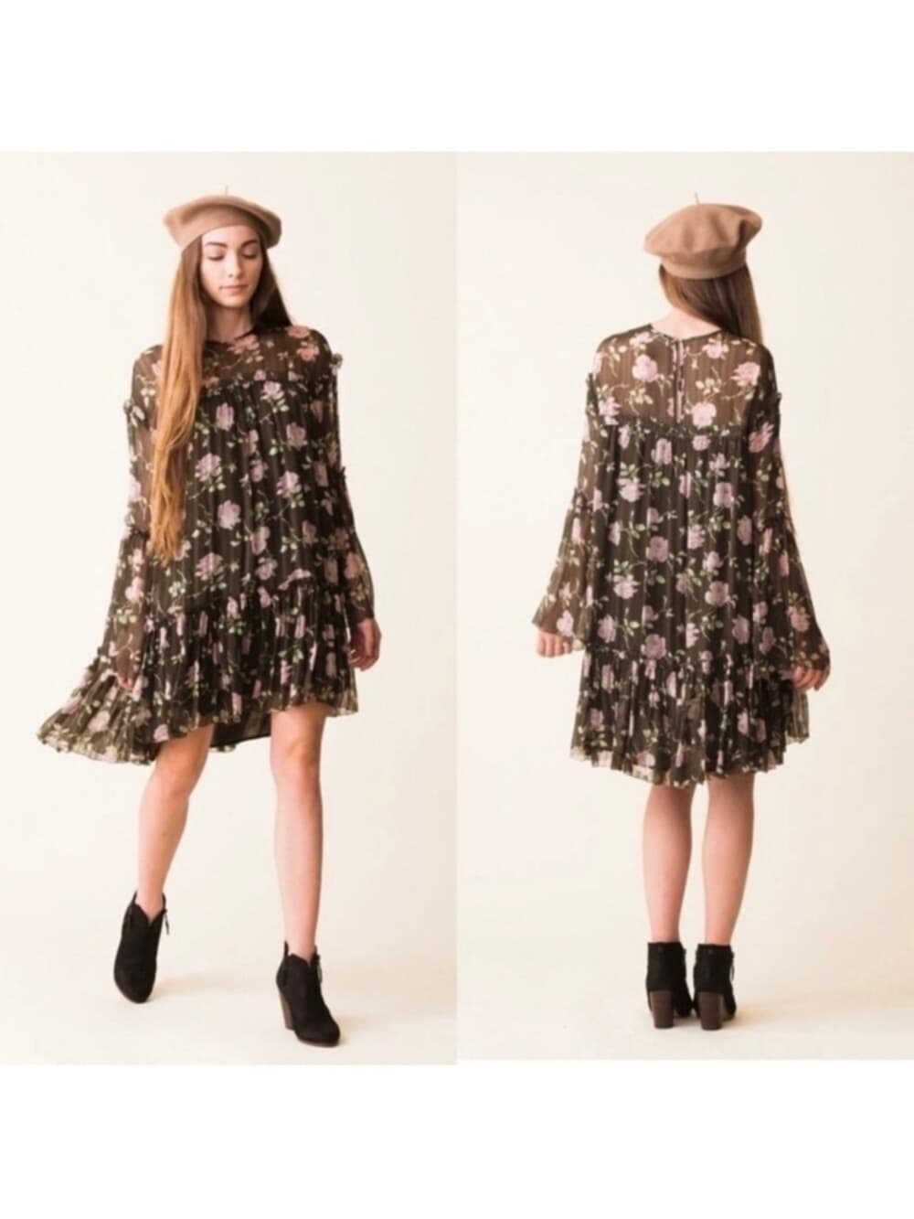 Ulla Johnson Dahlia Floral Sheer Black Dress size 4 - Thumbnail 7