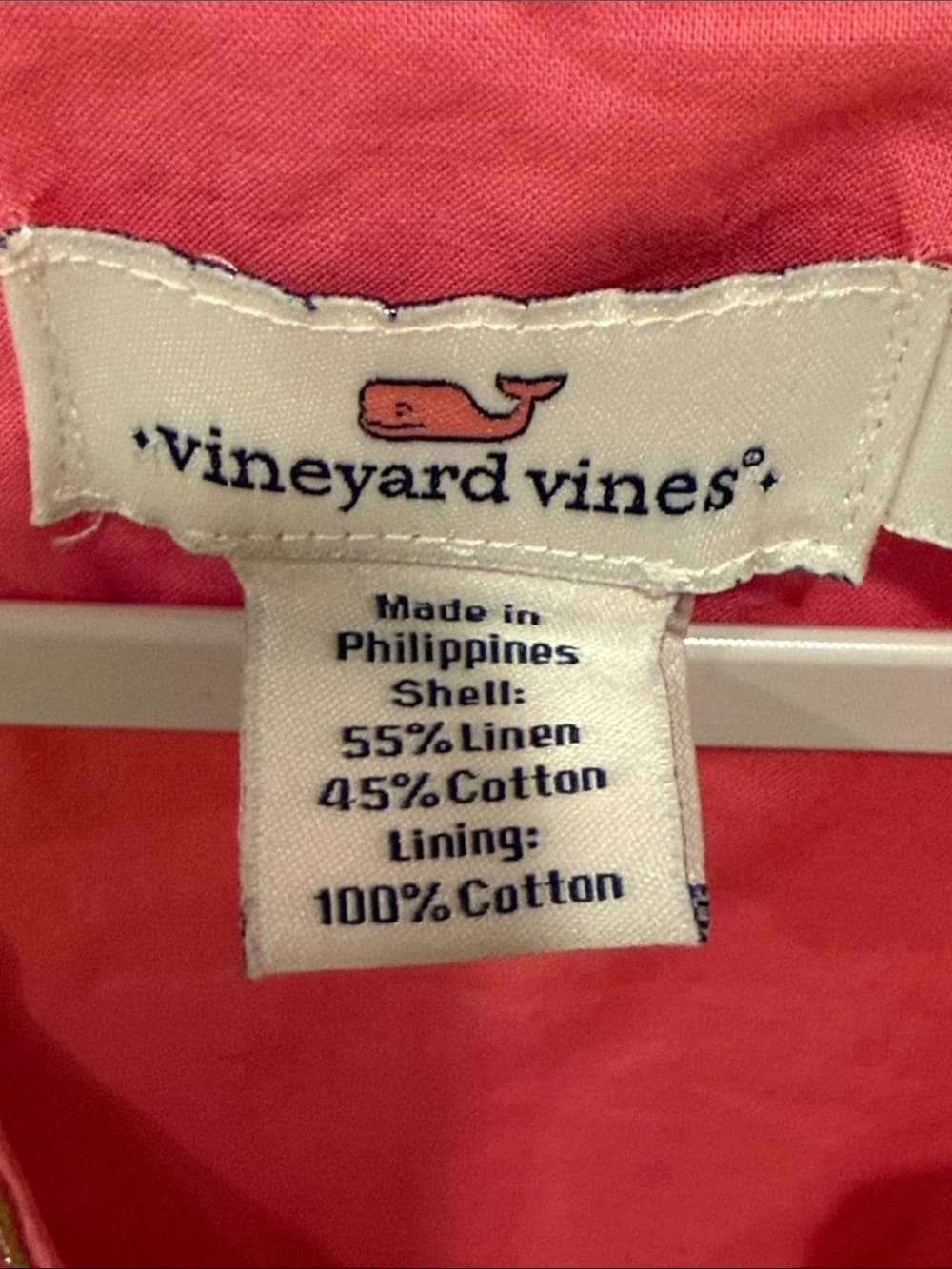 Vineyard Vines Hot Pink Embellished Sleeveless dress size 6 linen - Thumbnail 4