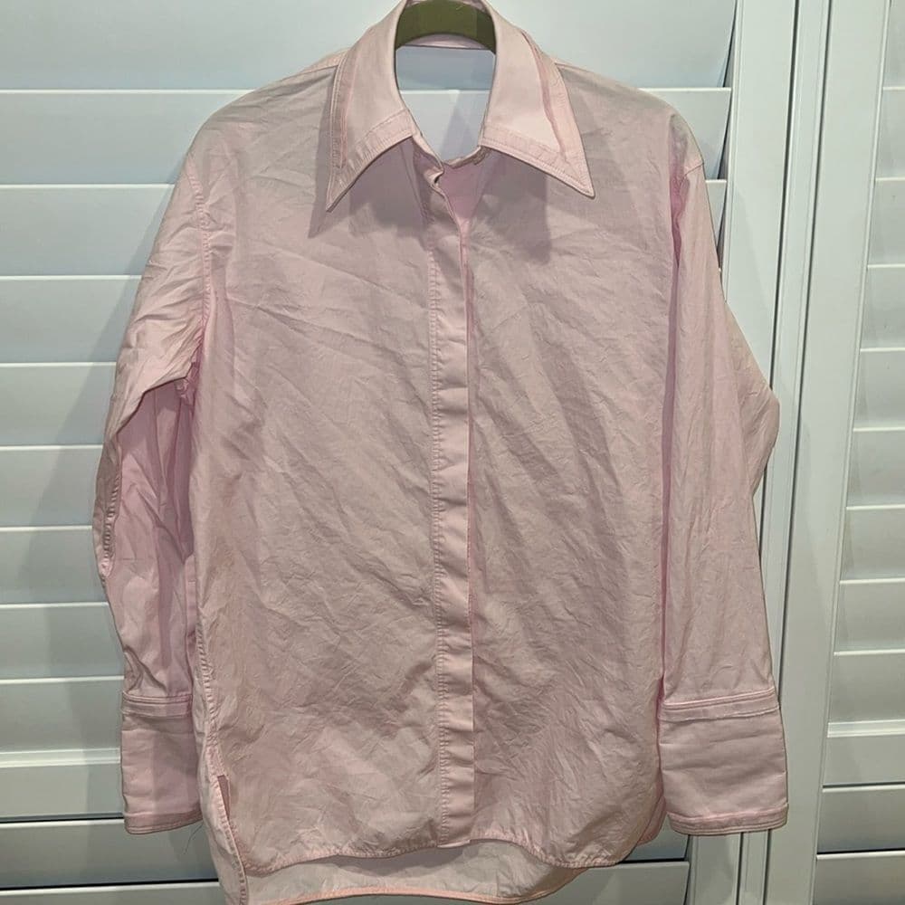 Helmut Lang cut out back cotton statement blouse xs - Thumbnail 3