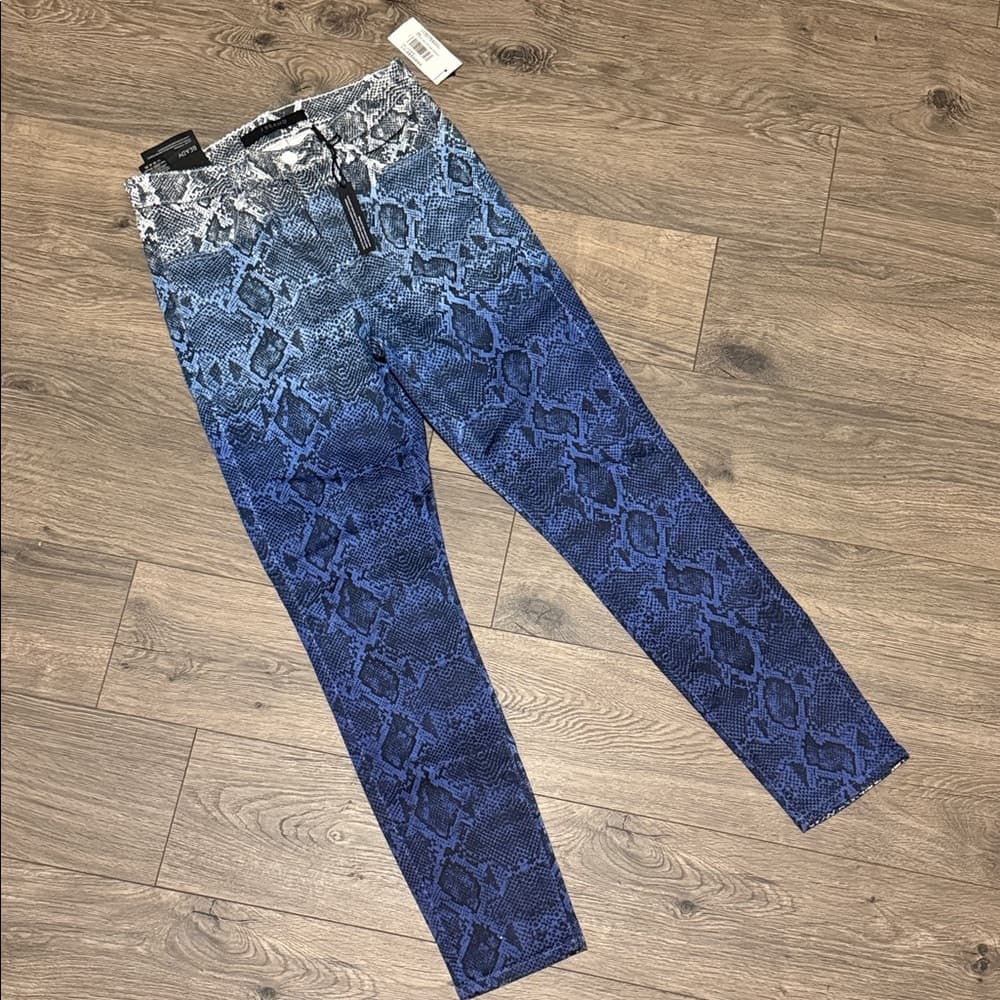 J Brand Photo Ready Alana High Rise Blue Ombre Snakeskin Crop Skinny 27 NWT - Thumbnail 4