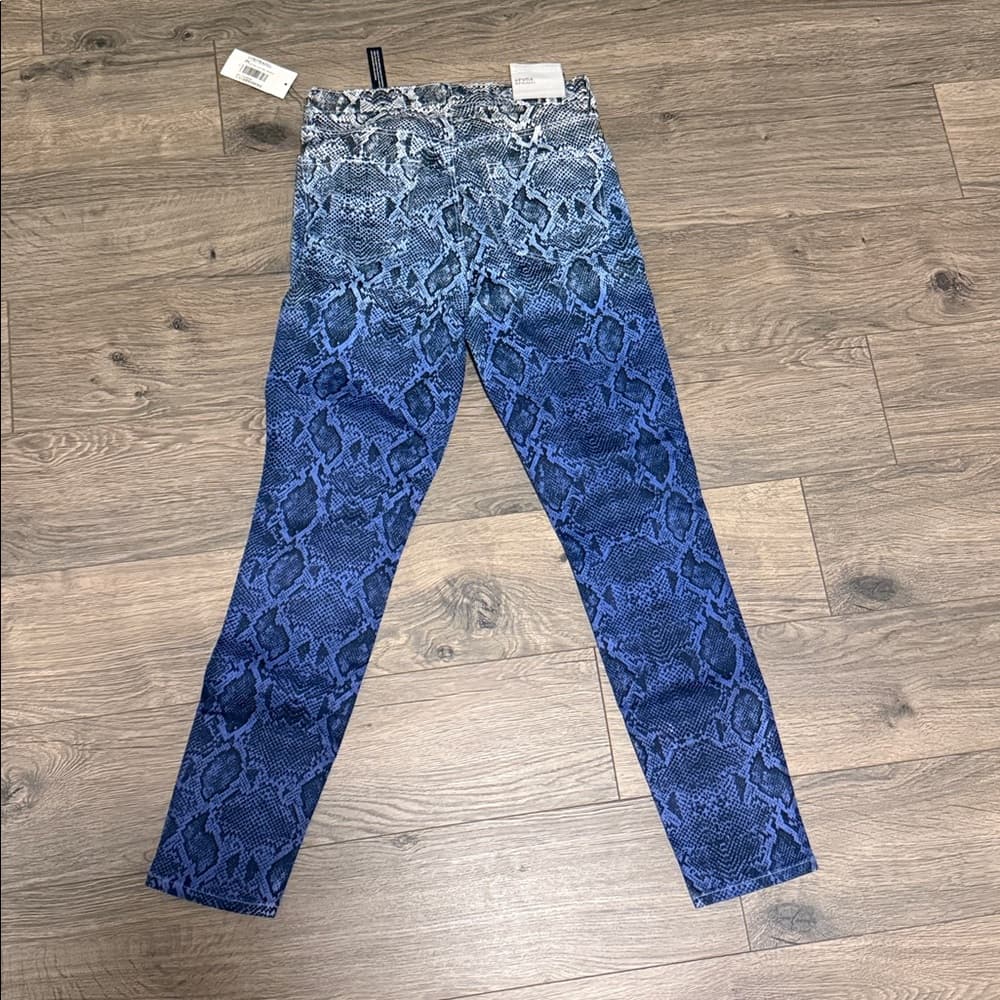 J Brand Photo Ready Alana High Rise Blue Ombre Snakeskin Crop Skinny 27 NWT - Thumbnail 2