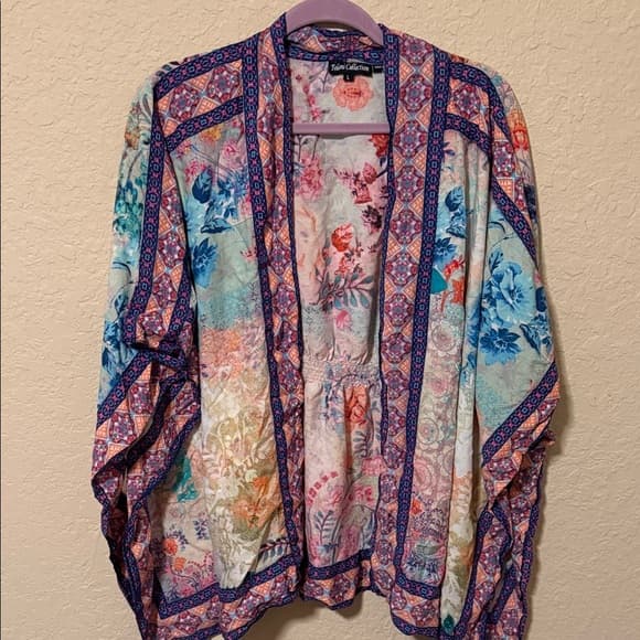 Tolani Multicolor Floral Kimono size large - Thumbnail 5