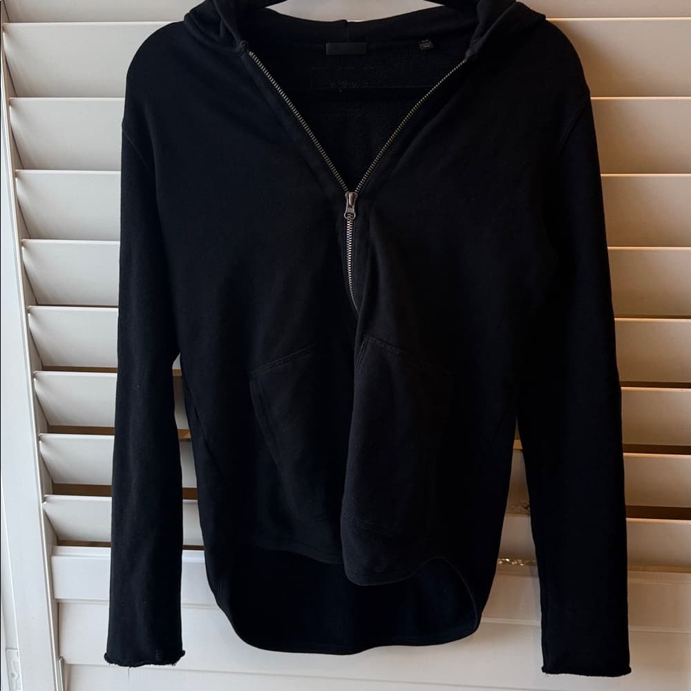 ATM Black Zip-Up Hoodie with Hood - Thumbnail 4
