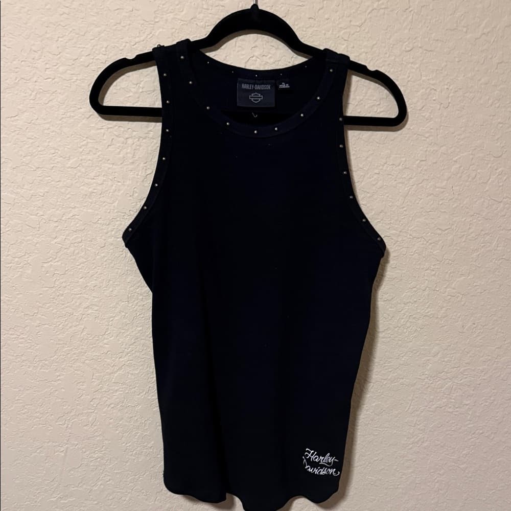 Harley-Davidson Black Women's Tank with Stud Accents - Thumbnail 3