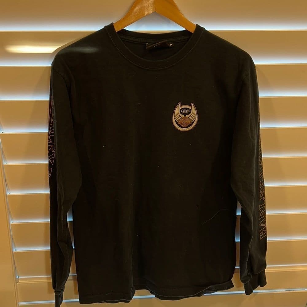 Mens Harley Davidson longsleeve logo tshirt 2008 medium
