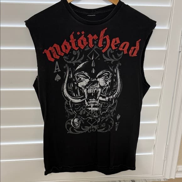 Motörhead Sleeveless Black Graphic Tee 20" pit to pit - Thumbnail 3