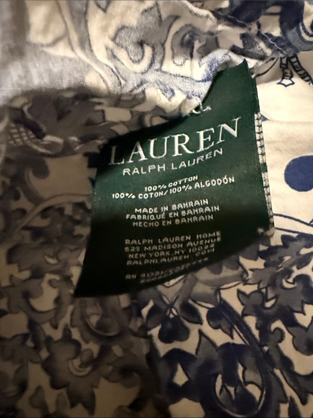 Ralph Lauren Vintage Tamarind Porcelain Blue White Toile Pattern pillow case set