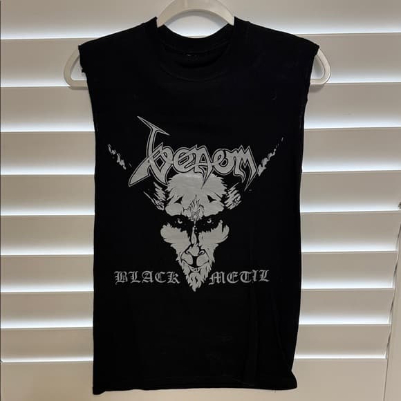 Venom Black Graphic Sleeveless Men Shirt Vintage band tee small 18" across p2p - Thumbnail 3