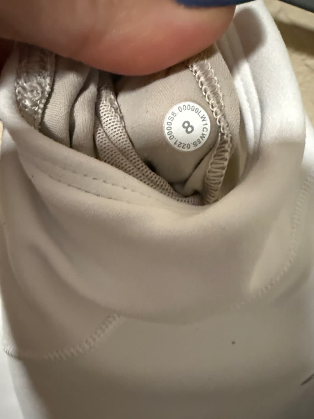 Lululemon White Crop Tank Top with Nude Lining size 8 - Thumbnail 2